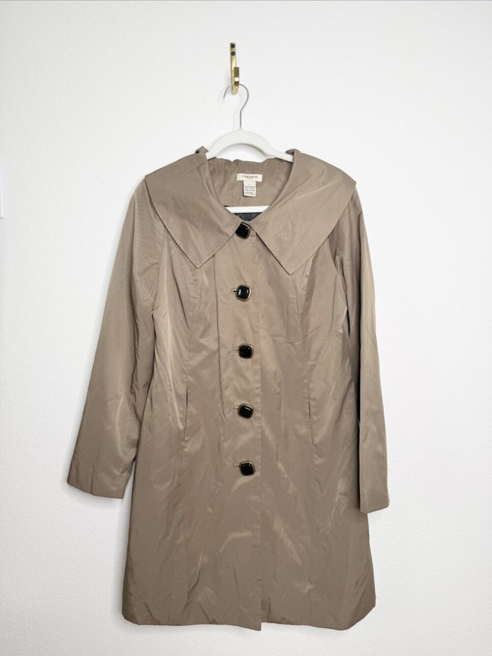 Vertigo Paris Tan Trench Coat Peacoat Jacket Large